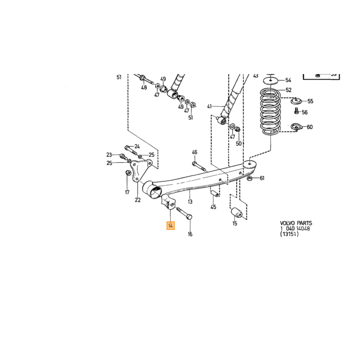 Volvo Silentbloc bagaksel P1800+164 -1974 (diabolo-type) Amazon GT tungere end 676914 Volvo varenummer 678887