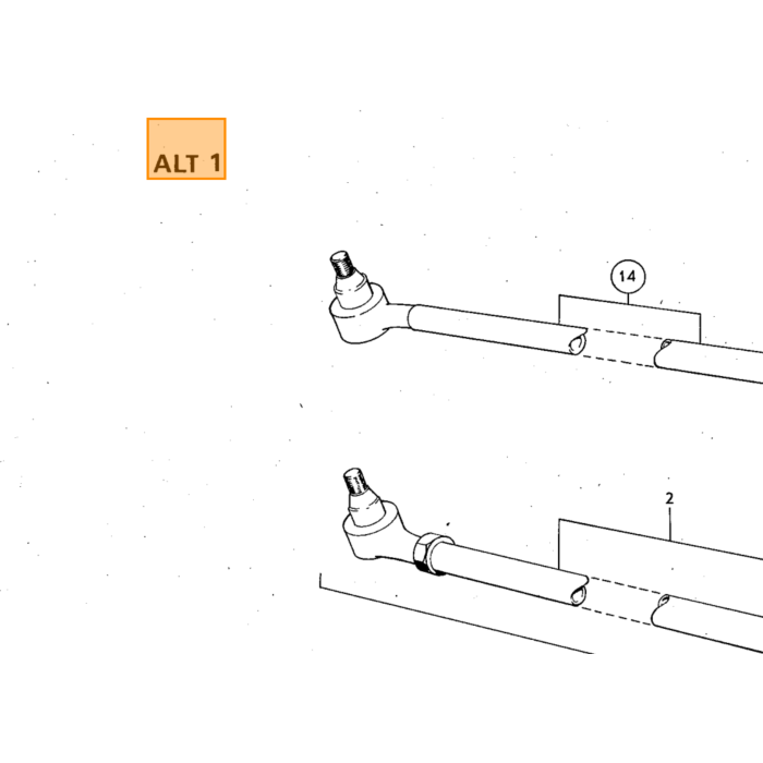 Volvo styrestang 140+164 venstre (13mm stift) 140 P 122 164 Volvo varenummer 679290