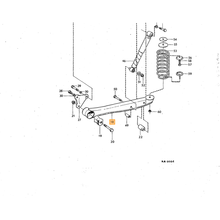 Volvo Bærearm bag 140 142 144 145 -1970 kort version HH 55cm 675260 Volvo varenummer 679451