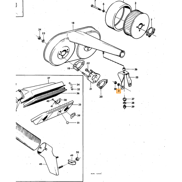 Volvo Klemme luftfilter B20 140 SU Karburatorer Volvo varenummer 679623