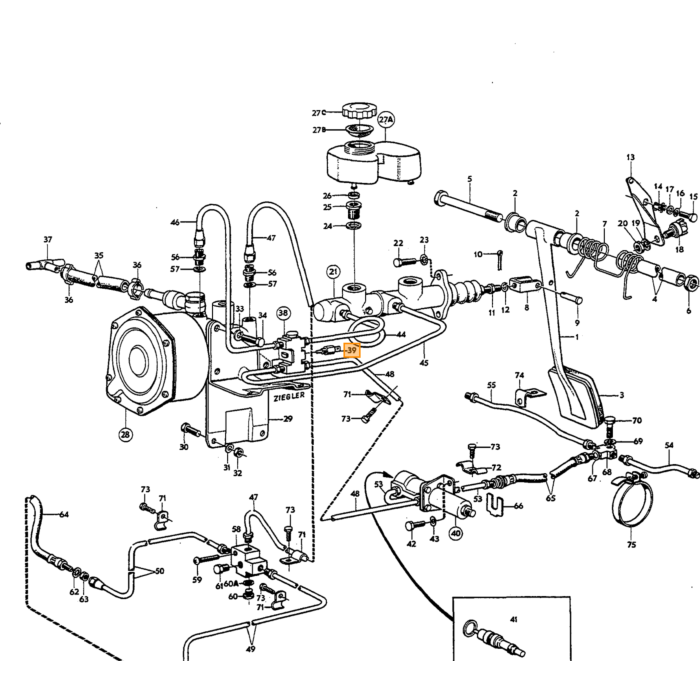Volvo Bremsetryksadvarselskontaktsensor Amazon+P1800 +140+164 dobbeltbremsesystem ikke længere tilgængeligt Volvo varenummer 679938