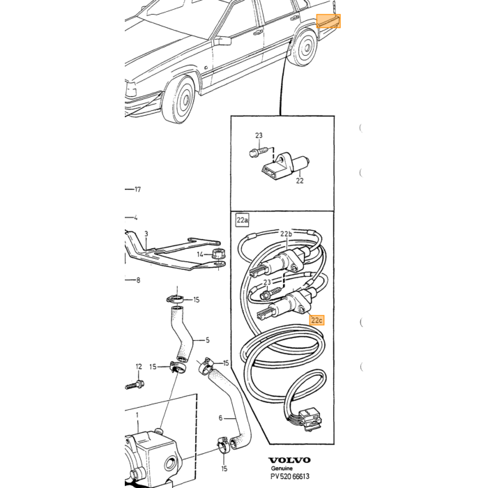 Volvo Bremse ABS sensor 850+V70+S70 -2000 C70 -2005 bag 850 Volvo varenummer 6806787