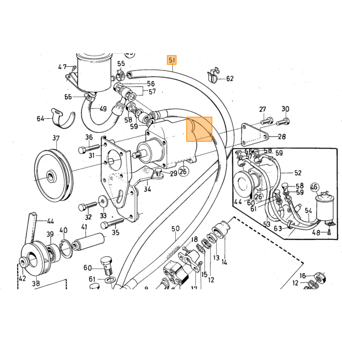 Volvo Styretøj Oliepakning 140-164 Nederste med Servostyring Volvo Varenummer 681346