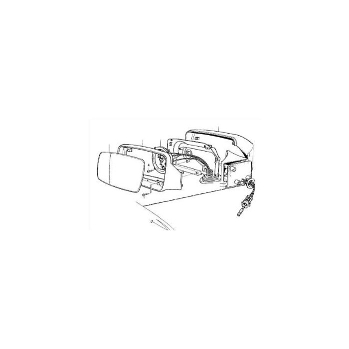 Volvo spiegel kap cover  buiten in grond lak alleen linksgestuurd links 850 V70 S70 V90 S90  Volvo onderdeel nr 6817225_B