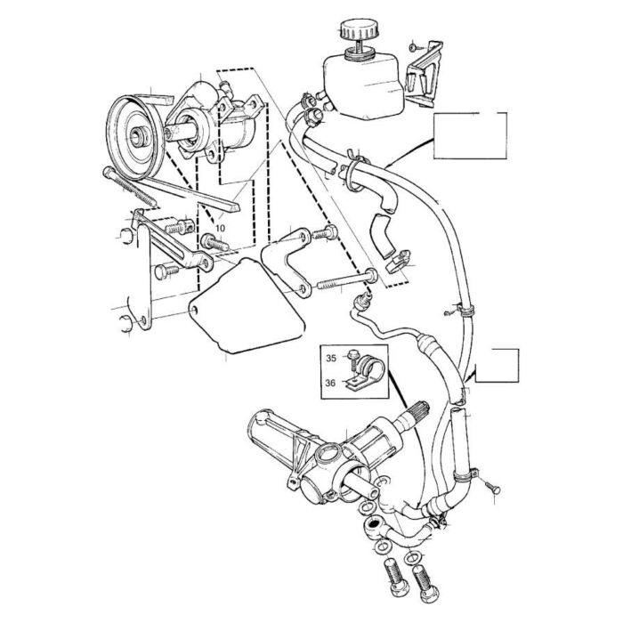 Volvo Trykslange servostyring 740+940+760+780 740 780 940 760 960 KOYO styretøjsboks 1993+ Volvo varenummer 6819375
