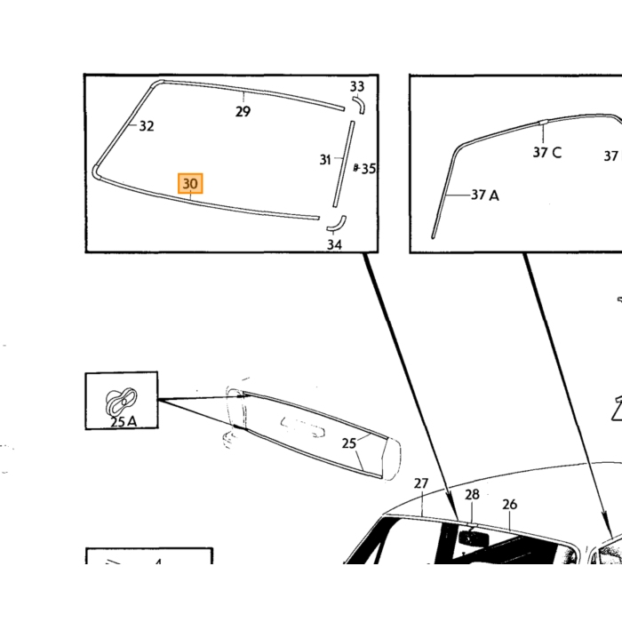 Volvo Udtrækkelig sikkerhedssele bag (oprullersystem øverst) Amazon/PV544+144+142 Volvo varenummer 682022