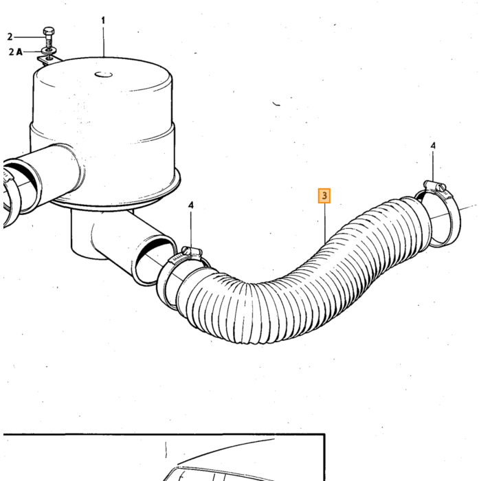 Volvo Luftslange manifold luftfilter B20E P1800E+140 Volvo varenummer 682043