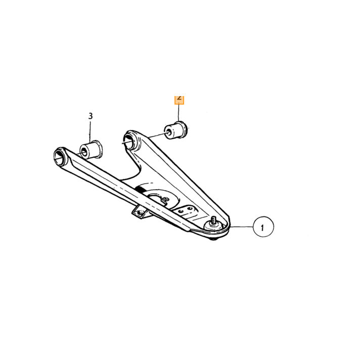 Volvo Silentbloc draagarm vooras 140+164 onderste poly urethaan set a 4 stuks Volvo onderdeel nr 683267PU
