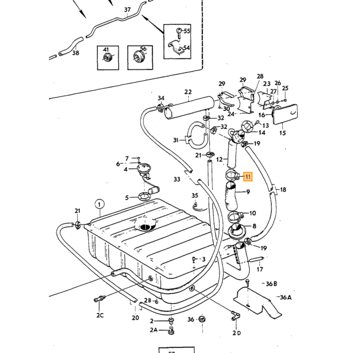 Volvo Benzintank P1800S P1800E P1800ES 684030 Volvo varenummer 683393