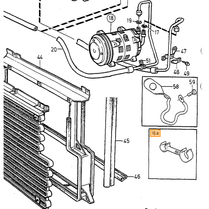 Volvo Airco slange Volvo 940 960 mellem kompressor og tørretumbler Volvo varenr. 6841101