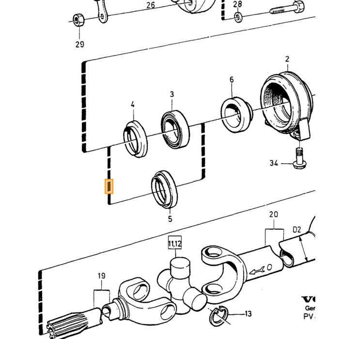 Volvo Propelleraksel Volvo varenummer 6843138