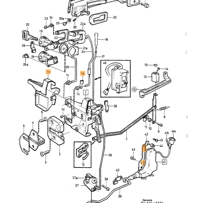 Volvo Dørhåndtagslås 740+760+940+960 højre forkromet (1380518) 940 740 760 960 780 Volvo varenummer 6846645