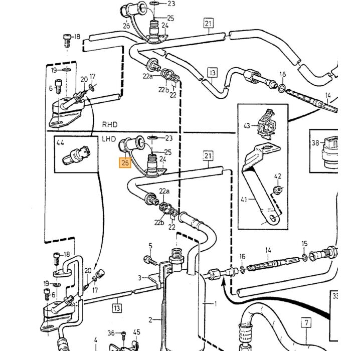 Volvo Ventil Aircondition Volvo 240 - 850 - 940 - C30 - S40 - C70 - S70 - V70 - XC70 - S80 - XC90 påfyldning Volvo varenummer 6849305