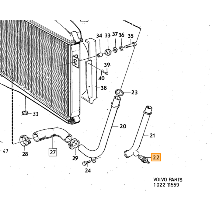 Volvo Temperaturføler 140 B20 IKKE LÆNGERE TILGÆNGELIG se 679852 Volvo varenummer 687138