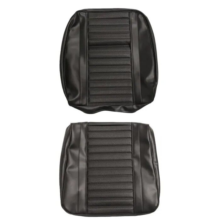 Volvo Bekleding Amazon stoelhoes zwart vinyl zitting en rug set 1965-1968 417-428-584-511-515-168 172-507 Volvo onderdeel nr 691438-41