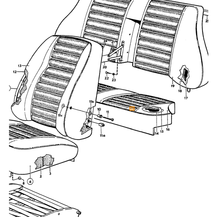 Volvo Polstring Amazon sædebetræk sæde rød 420-532 175-523 se (691434) Volvo varenummer 691757