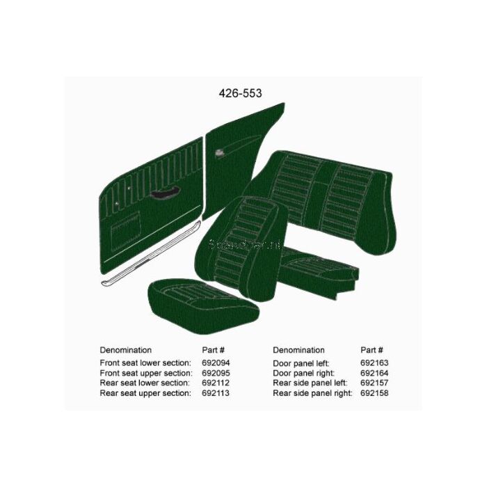 Bekleding Amazon 2D zijpaneel set achter cover rechts en Links groen 426-553