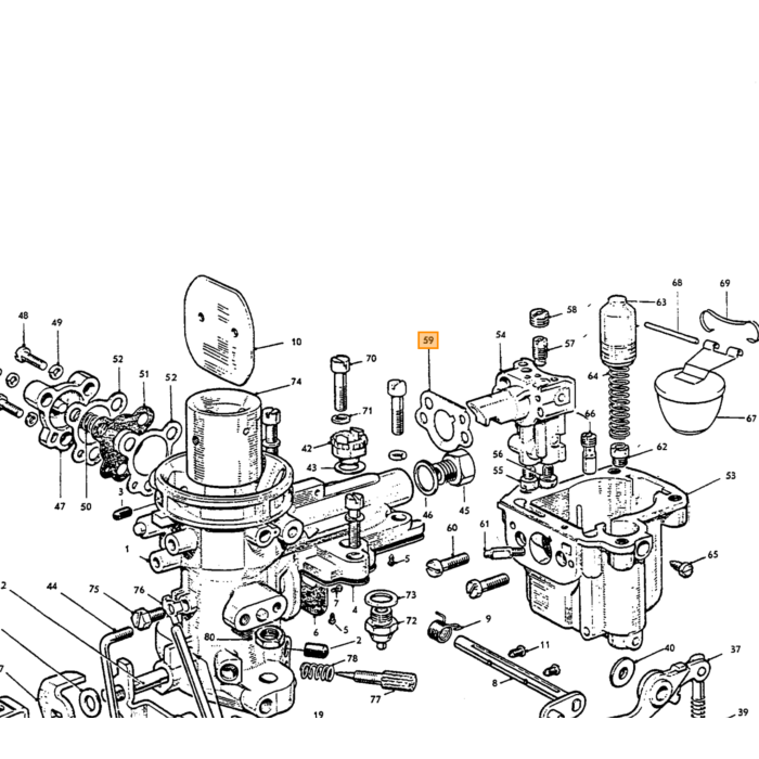 Volvo Karburatorpakning Zenith 34VN 36VN Volvo varenummer 71945