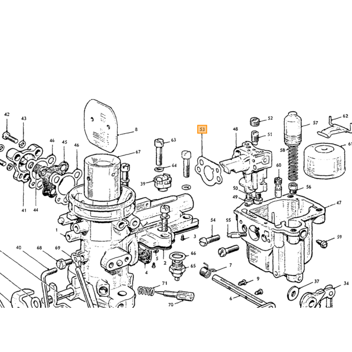 Volvo Karburatorpakning Zenith 34VN 36VN Volvo varenummer 71945