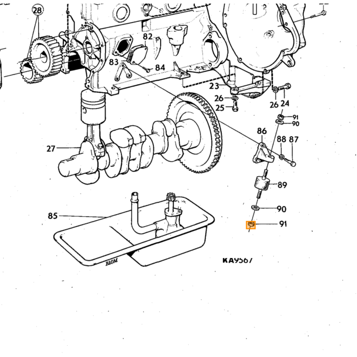 Volvo Aftapningshane motor B16+B18+B20+B30+B21+B23+B230 (191698)(82744) Volvo varenummer 82745