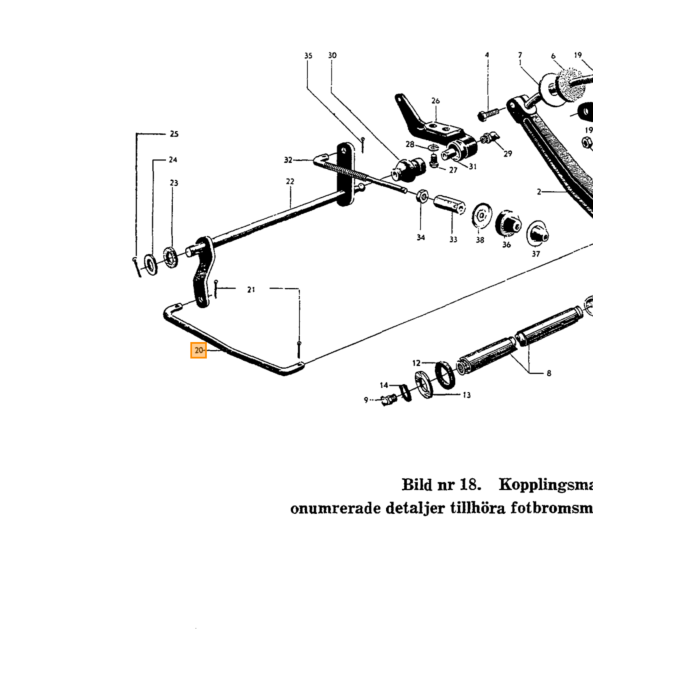 Volvo Koblingspedal til gearkasse PV544 Volvo varenummer 87120