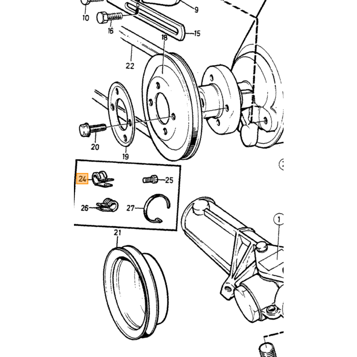 Volvo Splitbolt styrehus amazon p1800 240 140 164 Volvo varenummer 907819
