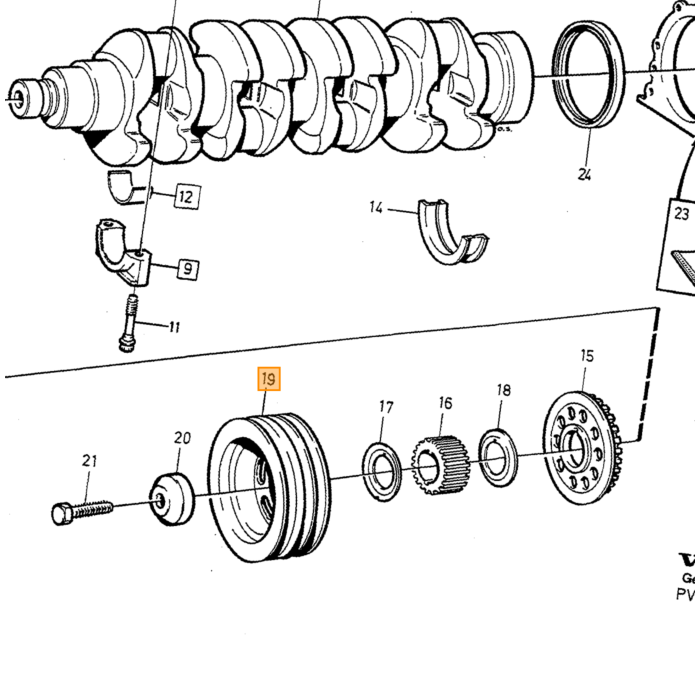 Volvo remskive med vibrationsdæmper se 1336821_B Volvo varenummer 9135194