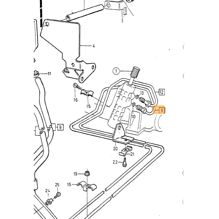 Volvo Returslange servostyring Volvo 850 S70 V70 (-2000) Venstrestyret Volvo varenummer 9140001