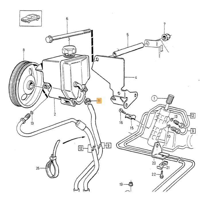Volvo Styrehus 850+S70+V70 -2000 2WD C70-2005 ref. 5003815 6800275 8251305 8602270 9140421 9169210 9461275 Volvo varenummer 9140421