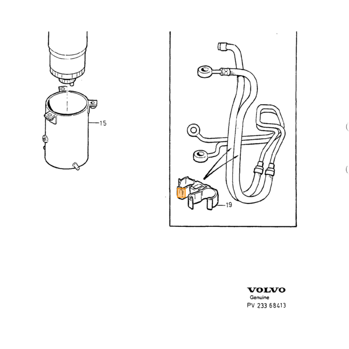 Volvo Brændstoffilter Volvo 850 - S90 - V90 - S70 - V70 - C70 - V70XC (3507416) benzinfilter Bosch Volvo varenummer 9142658