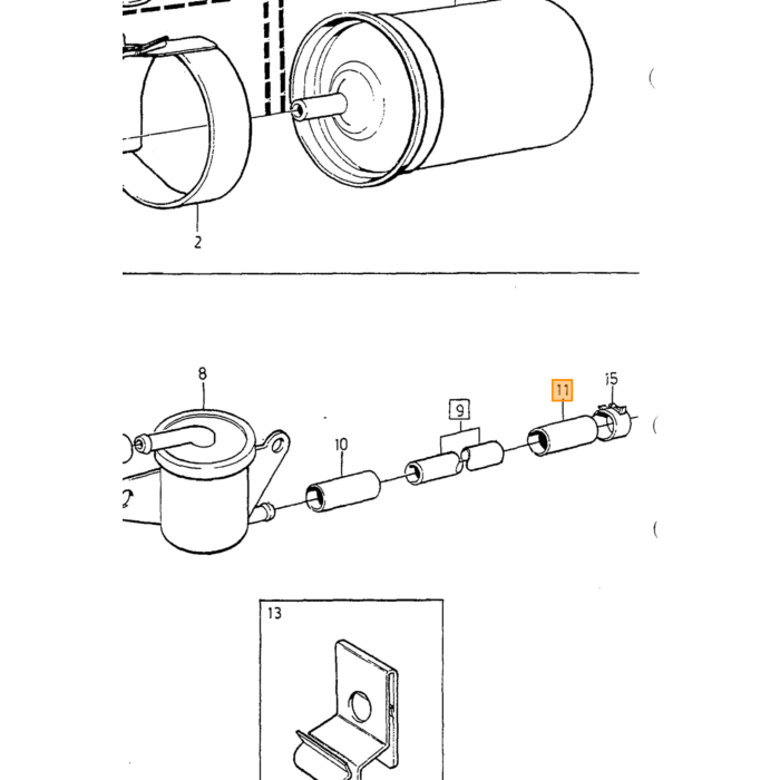 Volvo Brændstoffilter Volvo 850 - S90 - V90 - S70 - V70 - C70 - V70XC (3507416) benzinfilter Bosch Volvo varenummer 9142658