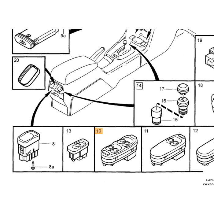 Volvo Viskerbetjeningskontakt Volvo varenummer 9162453