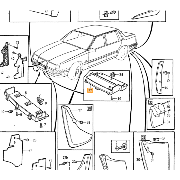 Volvo Luftindtag under forkofanger 960+S90+V90 (1993-1998) Volvo varenummer 9178162