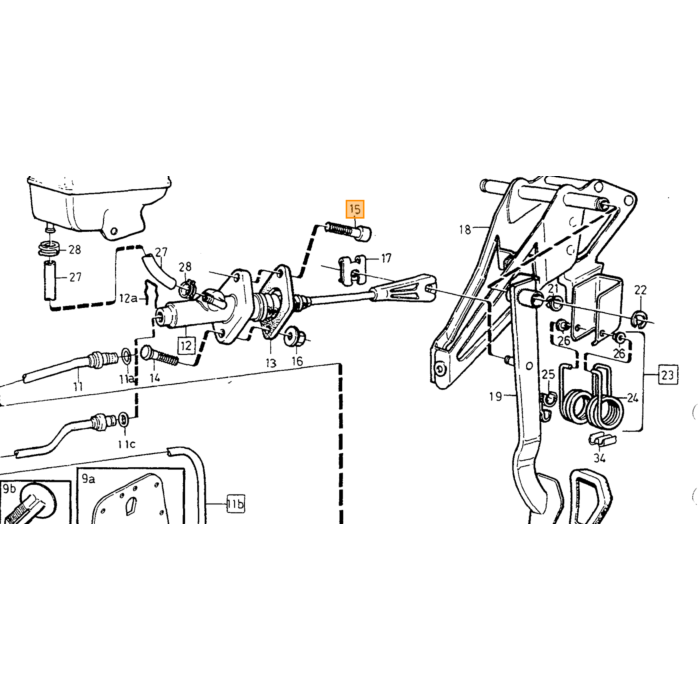 Volvo Hovedcylinder Kobling Volvo V70 - S70 - XC70 - C70 1998- Volvo varenummer 9181339