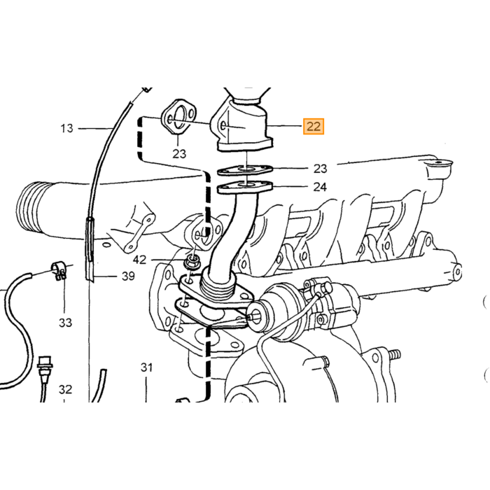 Volvo EGR-ventil med pakninger Volvo 850 - S70 - V70 - S80 Volvo varenummer 9186022