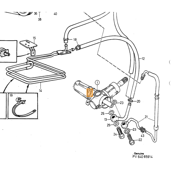 Volvo Trykslange servostyring 960+S90+V90 (9157223) Volvo varenummer 9191450