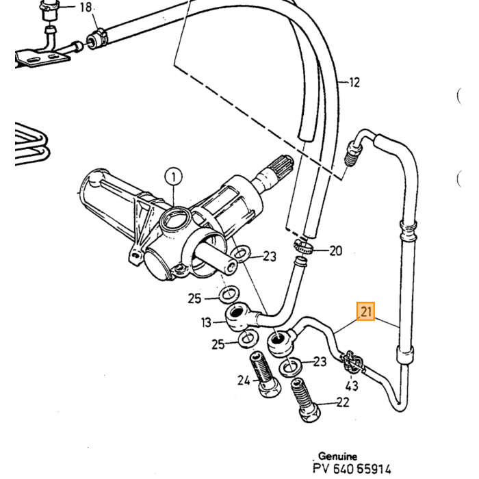 Volvo Trykslange Servostyring 700-900 Serie Diesel Volvo Varenummer 9191467