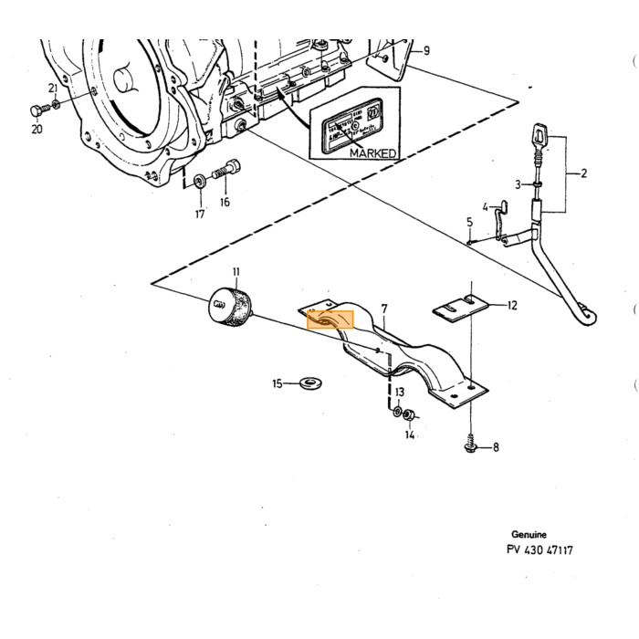 Volvo gummiring oliepind + BW35 + BW55 automatgear og Volvo Penta Saildrive 120S oliepind Volvo varenummer 925054