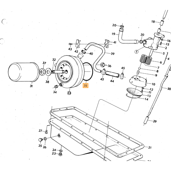 Volvo Pakning (gummering) oliekøler B18+B20 P1800 Volvo varenummer 925255
