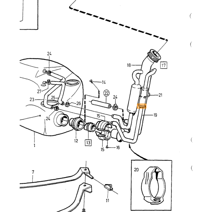 Volvo Revet 3/8 (986482) inklusive rem PV under Volvo varenr. 940097