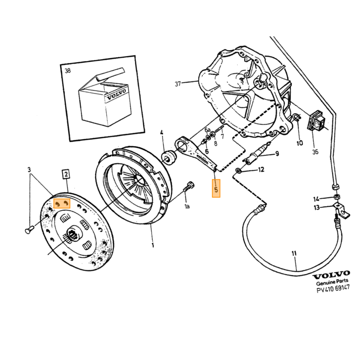 Volvo Bolt UNC 5/16 x 22 lang montering trykgruppe termostathus 102701 Volvo varenummer 940135