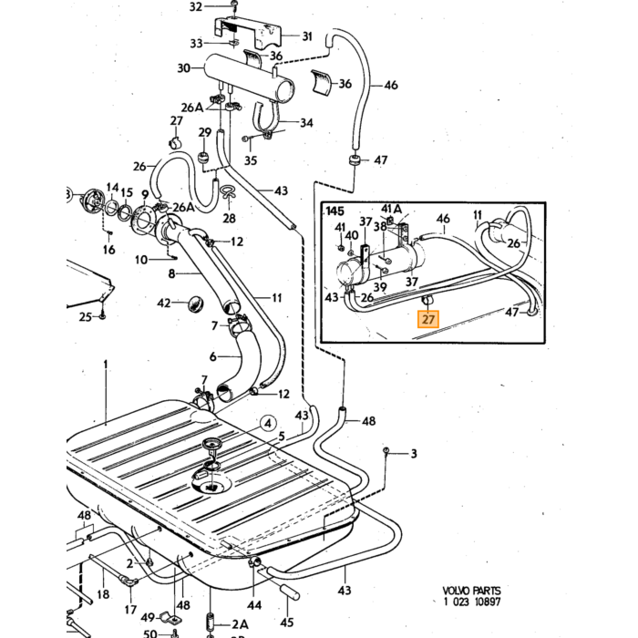 Volvo Tandrevet 1/4 tommer div oa motorhjelmlås amazon Volvo del nr. 940155
