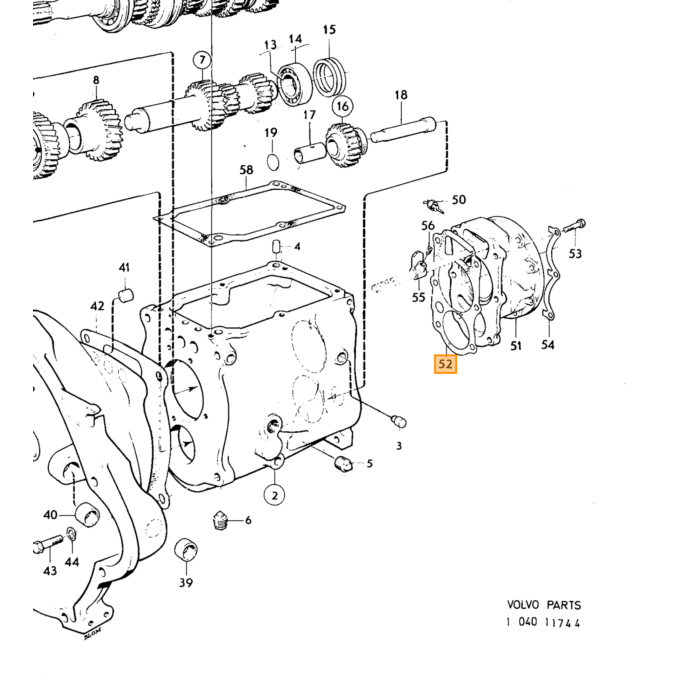Volvo Oliepakning gearkasse M400+410 udgangsaksel 52/39MM (946341) 164 C202 C303 Volvo varenummer 942350
