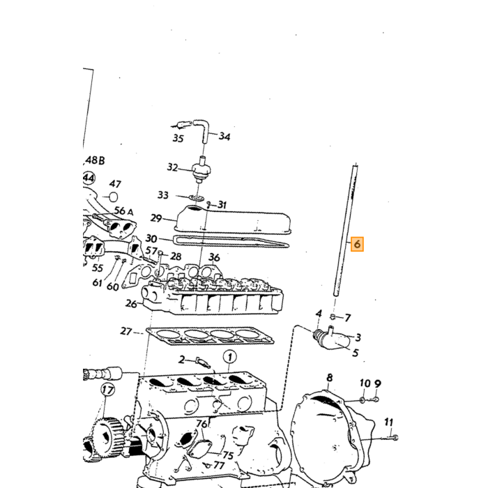 Volvo Slange krumtaphusventilation til luftfilter B18+B20+B30 Amazon+P1800+140 240 B19+B21 (978248) pr. meter Volvo varenummer 942390