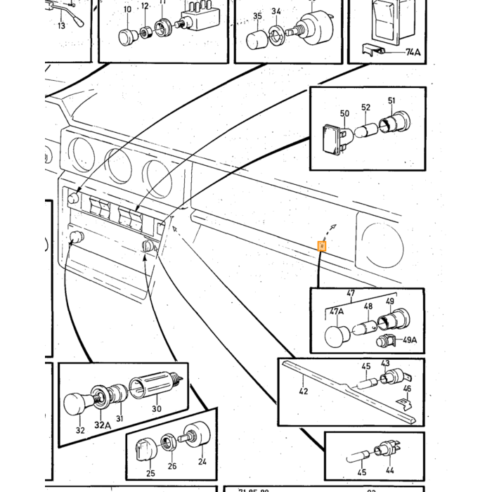 Volvo holderklemme elektrisk system 140 240 164 740 760 940 960 850 c70 s70 Volvo varenummer 942621