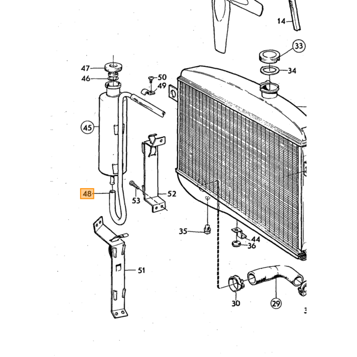 Volvo Slange køler til ekspansionstank 87,5mm Amazon+P1800+140+164+240+260+740+940+960+V90+S90 981376 Volvo varenummer 942700