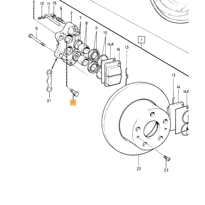 Volvo Bolt bremsekaliber Amazon B20+140+164 til unf 1/2-20 X 1-1/4 tommer 32mm Volvo varenummer 943506