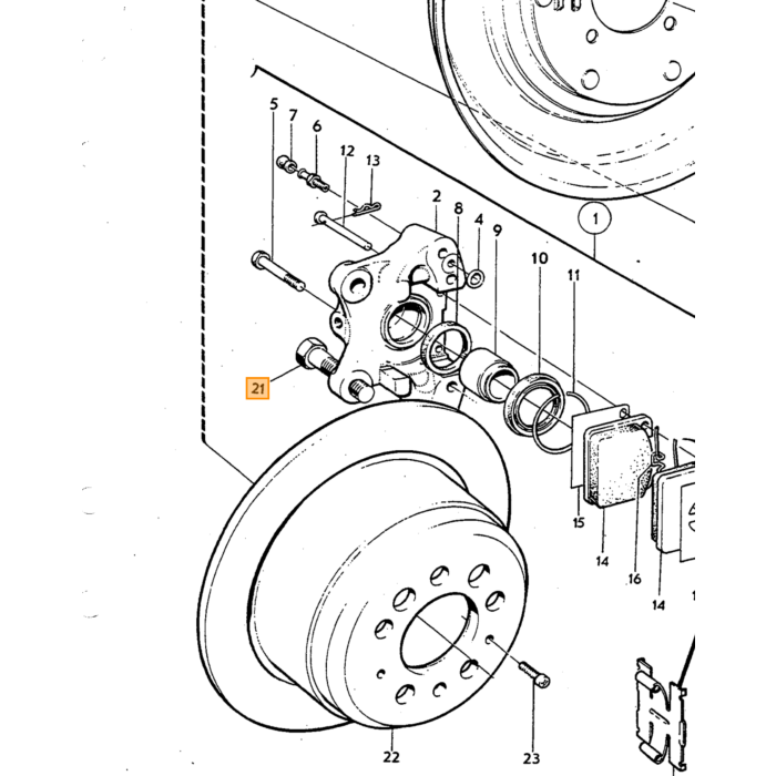 Volvo Bolt bremsekaliber bag 140+164 Volvo varenr. 943507
