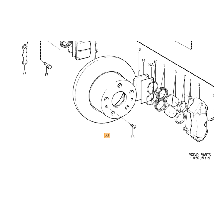 Volvo Bolt bremsekaliber bag 140+164 Volvo varenr. 943507