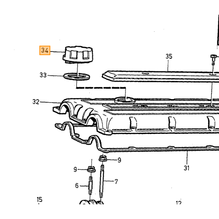Volvo Oliepakning knastaksel bag volvo 700-850-900 C70 -2005 S/V40 -2004 v70 -2000 xc90 2003+ se artikel 135150_B Volvo varenummer 9443310